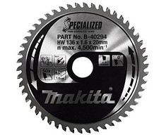 Makita T.C.T. pjūklas SPECIALIZED 136X1.6X20mm 0° T50 B-40294 T.C.T • 136 x20 mm • T50 • 0° • Aliuminiui
