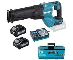 Makita JR001GM201 Reciprocating saw XGT, 32mm stroke; 3,54kg; greitas ašmenų keitimas; bešepetėlinis variklis, 2X4,0Ah, greitasis kroviklis ; įrankių dėklas