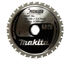 Makita T.C.T. pjūklas SPECIALIZED 150X1.1X20mm 0° T60 B-47173 T.C.T • 150 x20 mm • T60 • 0° • Metalui/Nerūd. plienui