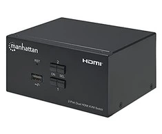 Intracom MANHATTAN KVM jungiklis HDMI/USB 2x1 dvigubo monitoriaus vaizdo 4K 30Hz