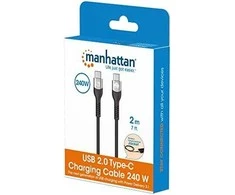 Kabelis USB Manhattan USB-C - USB-C 2 m Juodas (356367)