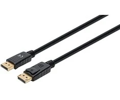 MANHATTAN 8K@60Hz DisplayPort DP 1.4 Cable, 3.0m, Palaiko 4K@144Hz, HDR, Paauksuoti kontaktai, juodas, 355582