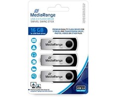 Pendrive MediaRange MR910-3 16GB Juodas, Sidabrinė