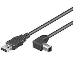 USB kabelis MicroConnect USB-A - USB-B 2 m Juodas (USBB2ANGLED)