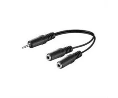 Kabelis MicroConnect Jack 3.5mm - Jack 3.5mm x2 0.2m juoda (AULL02)