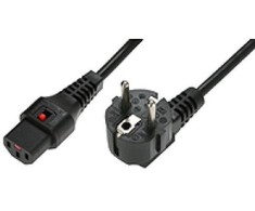 MicroConnect Assmann Electronic ASM IEC-EL249S maitinimo kabelis, R/A Schuko kištukas, HO5VV-F 3 X 1.00mm2 iki C13 IEC LOCK, 1m juodas