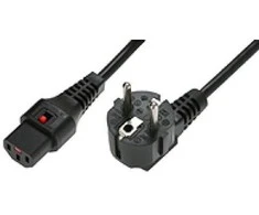MicroConnect Assmann Electronic ASM IEC-EL249S maitinimo kabelis, R/A Schuko kištukas, HO5VV-F 3 X 1.00mm2 iki C13 IEC LOCK, 1m juodas