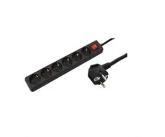 Galios juosta MicroConnect 6 lizdai 1,8 m juodos (GRU006B)