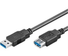 USB kabelis MicroConnect USB-A - USB-A 5 m Juodas (USB3.0AAF5B)
