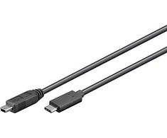 USB laidas MicroConnect USB-C - miniUSB 0,5 m juoda (USB3.1CMB505)