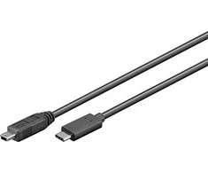 USB laidas MicroConnect USB-C - miniUSB 0,5 m juoda (USB3.1CMB505)