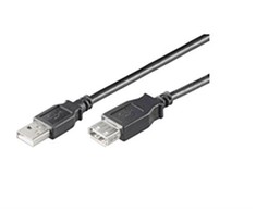 USB kabelis MicroConnect USB-A - USB-A 1 m Juodas (USBAAF1B)