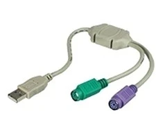 USB adapteris MicroConnect USB - PS / 2 x2 Baltas (USBA2PS2)