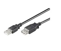 MicroConnect Kabelis MICRO_CONNEC USB TypeA M, USB TypeA F, 1.8m, juodas