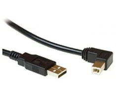 Kabelis USB MicroConnect USB-A - USB-B 2 m Juodas (USBAB2ANGLED2)