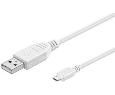 „MicroConnect“ USB A į USB Micro B, 2.0 versija, Baltas, 0,3 m USB2.0 A -