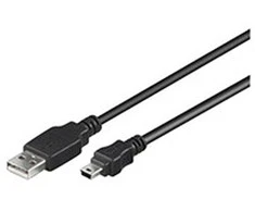 USB laidas MicroConnect USB-A - miniUSB 5 m juodas (USBMB55)