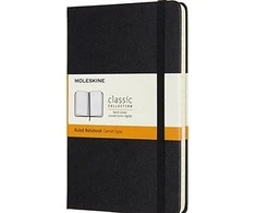 Moleskine Pastabos Classic 11.5x18 dvi eilutės, juodos
