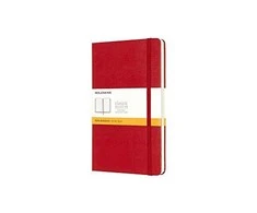 Užrašų knygutė Moleskine Classic 13x21cm, linijomis, kietu viršeliu, raudonos spalvos