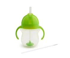 MUNCHKIN 207 ml gertuvė su šiaudeliu TIP&amp;SIP STRAW, violetine, 6+ mėn.