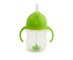 MUNCHKIN 207 ml gertuvė su šiaudeliu TIP&amp;SIP STRAW, violetine, 6+ mėn.