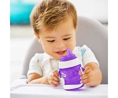 MUNCHKIN mokomoji gertuvė su rankenomis ir minkštu snapeliu, Gentle Transition, violetinės spalvos, 4mėn+, 118 ml, 012550WWW