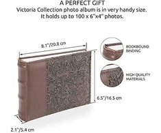 Nuotraukų rėmelis Victoria Collection Albumas B 10x15/100M Gėlė-4, ruda 2vnt