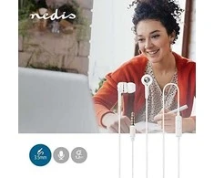 Eko Light Nedis Ausinės laidinės su 3.5 mm kištuku ir mikrofonu, baltos