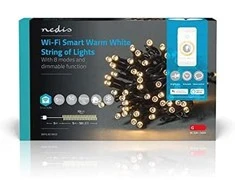 Kalėdinė puošmena Nedis WIFILX01W50 dekoratyvinis apšvietimas Šviesos grandinėlė dekoravimui Baltas 50 lempa(s) LED 1,81 W G