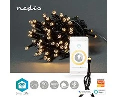 Kalėdinė puošmena Nedis WIFILX01W50 dekoratyvinis apšvietimas Šviesos grandinėlė dekoravimui Baltas 50 lempa(s) LED 1,81 W G
