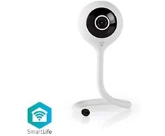 Bevielė išmanioji Wi-Fi vaizdo kamera 2MP (1080P), su mikrofonu, naktiniu pašvietimu IR, balta, Nedis Smart Life