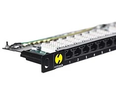 NETRACK 104-10 patch panel 19inch 24-jungtys kat. 5e UTP 0 5U su lentyna