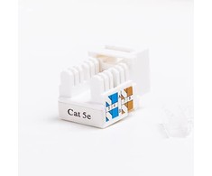 NETRACK 105-02 Keystone Jack RJ45 UTP cat. 5e su spaustuku baltas