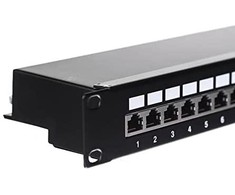 NETRACK 104-07 patch panel 19inch 24-jungtys kat. 6 FTP su lentyna