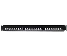 NETRACK 104-08 patch panel 19inch 24-jungtys kat. 6 UTP su lentyna