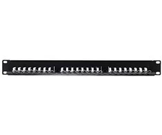 NETRACK 104-08 patch panel 19inch 24-jungtys kat. 6 UTP su lentyna