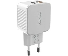 Įkroviklis Nevox nevox 30W USB-C + USB QC 3.0 Power Adapteris baltas