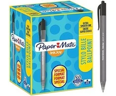 Papermate Paper Mate Švirkštimo priemonės naudojimo laikas Paper Mate Ink Joy Juodas (S0977430) Pakuotė 100 Vienetų