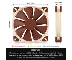 Noctua NF-A20 FLX Kompiuterio dėklas Fan 20 cm rusvai gelsvas, Brown