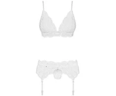 Obsessive - 810-SEG-2 Set 3 pcs Baltas L/XL 3 dalių apatinių komplektas