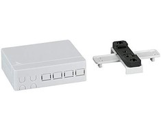 EFB FTTH paskirstymo dėžutė/lizdas, montuojamas ant vidinio DIN bėgelio/sienos, 4xSC Simplex/LC Duplex