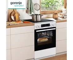 Viryklė Gorenje | Cooker | GECS5C70WA | Hob type Vitroceramic | Oven type Electric | Baltas | Plotis 50 cm | Grilling | LED | Gylis 59.4 cm | 70 L