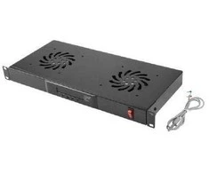 LANBERG AK-1502-B 19 ventiliatoriaus blokas / ventiliacijos skydelis su LCD 2 ventiliatoriais + 230 V termostatu