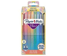 „Papermate Paper Mate“ – „Flair“ flomasteriai – įvairių spalvų – vidutinis galiukas (0,7 mm) – 16 vnt.