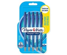 Papermate 5 vnt. automatiniai rašikliai Paper Mate Flexgrip Ultra, mėlyni