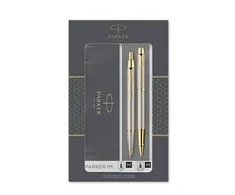 Rinkinys Parker IM Brushed Metal GT rašiklis+tušinukas Medium Juodas