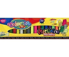 Plastilinas Colorino Kids, kvadratinės formos, 18 mix spalvų (auksinė, sidabrinė, šviečianti tamsoje