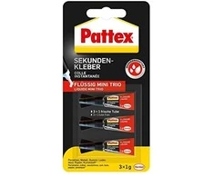 klijų pistoletas Pattex Klej sekundowy Mini Trio 3x1g