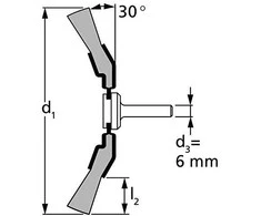 Metalinis šepetys su koteliu PFERD KBU 8010/6 ST 0,3 SG