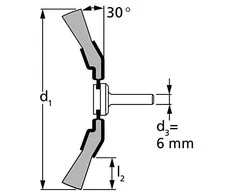 Metalinis šepetys su koteliu PFERD KBU 8010/6 ST 0,3 SG
